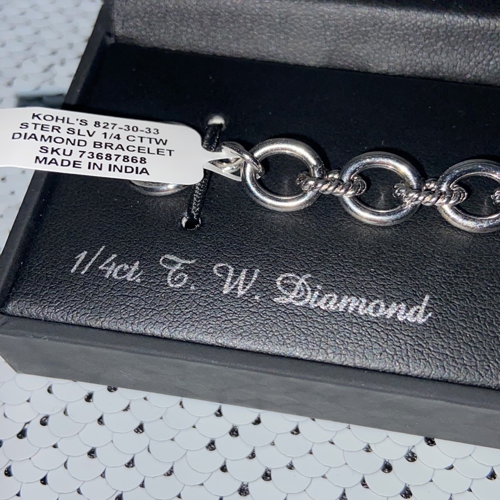 ✨🆕 Sterling Silver 1/4 ct TW Diamond Bracelet - NWT 🏷✨ - Picture 3 of 5